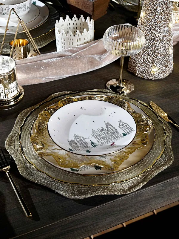 Тарелка закусочная, 20 см, Домики и лошадь, Snow sparks, image-7