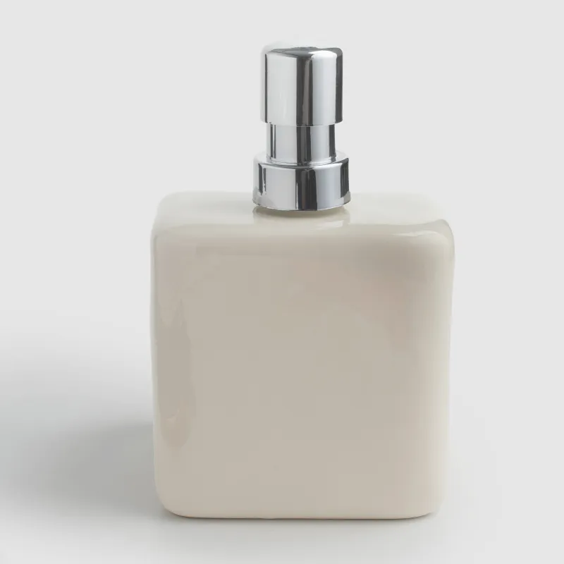 Диспенсер для моющего средства, 550 мл, органайзер, керамика/пластик, бежевый, Galori, image-3