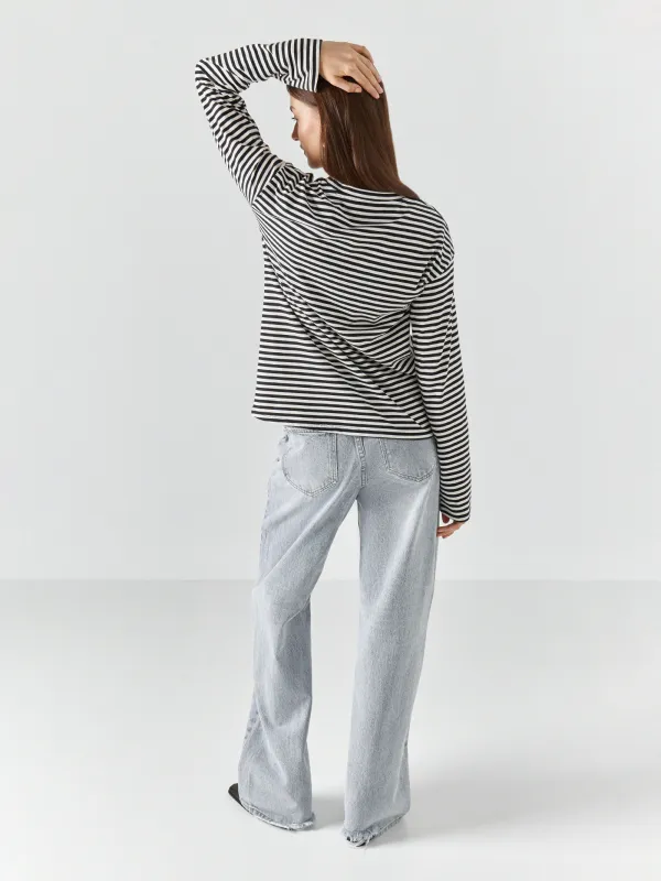 Лонгслив женский, черно-белый, Ninel, image-4