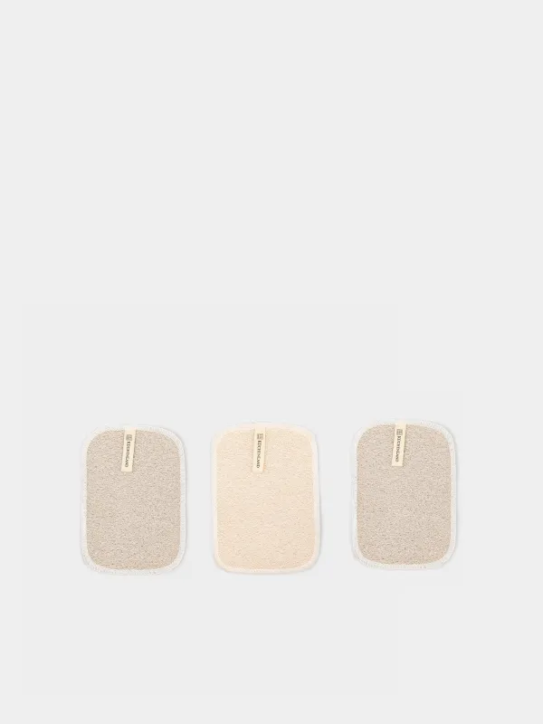 Тряпка для мытья посуды, 15x10 см, 3 шт, натуральное волокно, бежевая, Clean, image-0