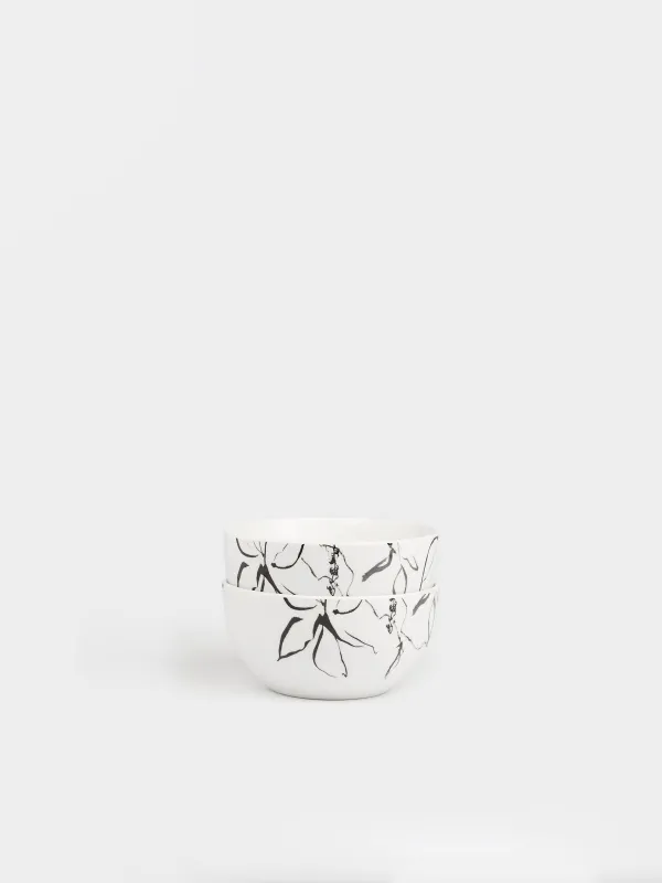 Пиала, 14x8 см, 2 шт, Силуэтные цветы, Silhouette flowers, image-0
