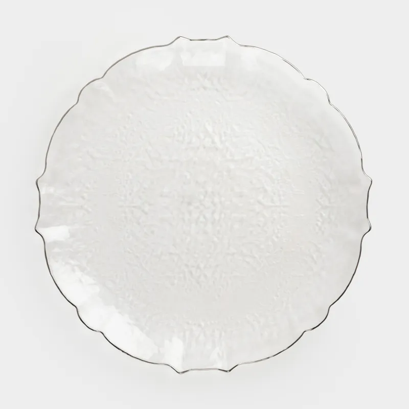Тарелка подстановочная, 33 см, стекло, Nautilus silver