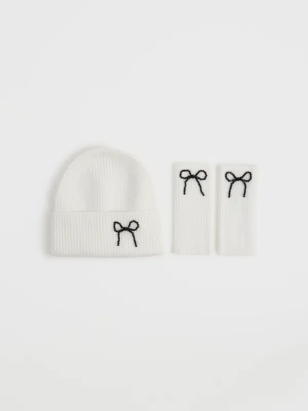 Шапка женская, Knitting bow, image-2