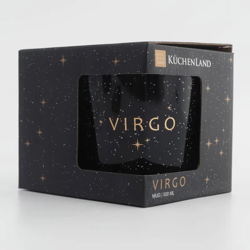 Кружка, 500 мл, фарфор N, черно-золотистая, Дева, Zodiac, image-5