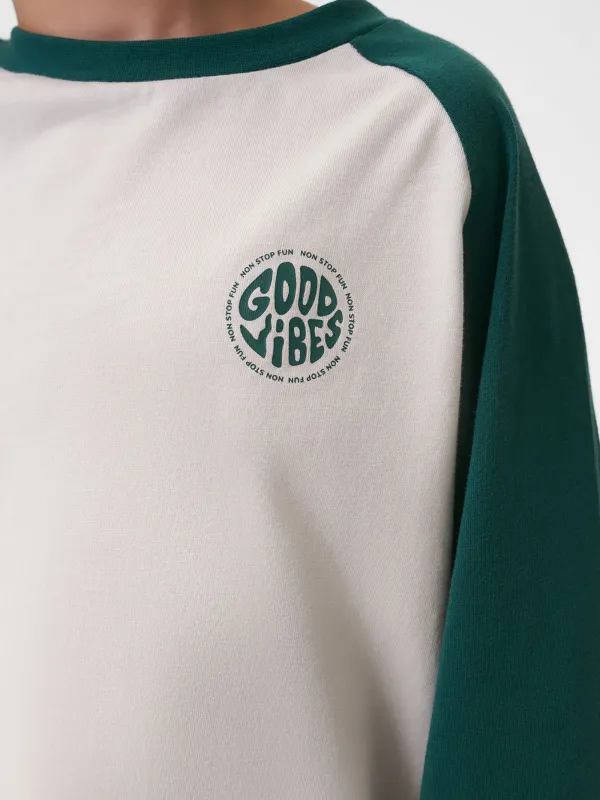 Лонгслив детский, для мальчиков, хлопок, молочно-зеленый, Frenk, image-2