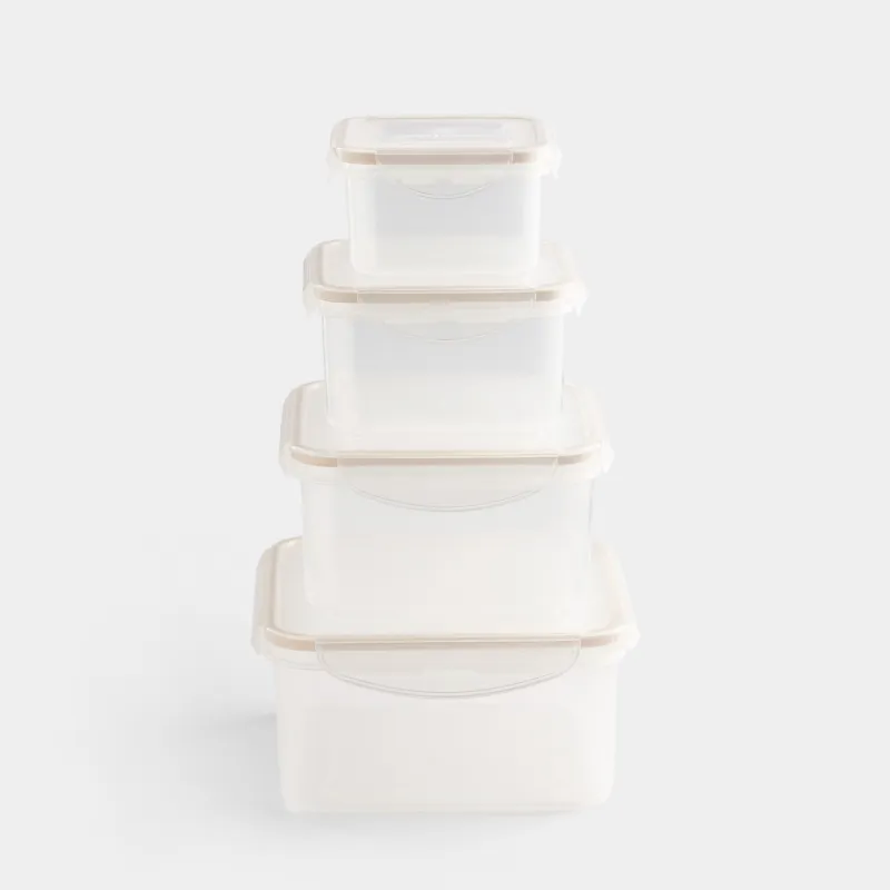 Набор контейнеров, 4 шт, с клипсами, Roomy clip