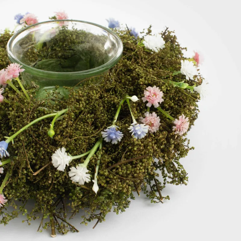 Подсвечник, 16 см, для чайной свечи, стекло/полынь, Незабудки, Delicate posy decor, image-3