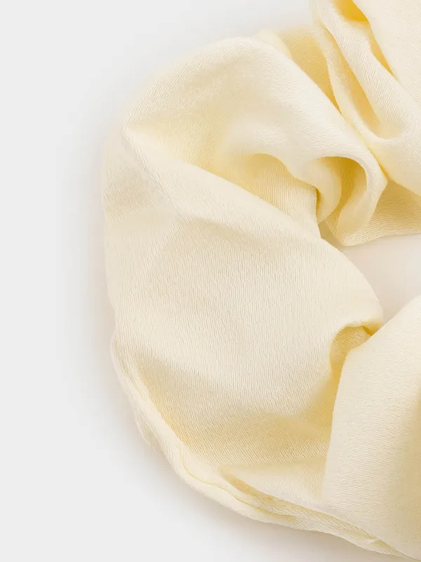 Резинка для волос, 6 см, сатин, молочная, Silk, image-2