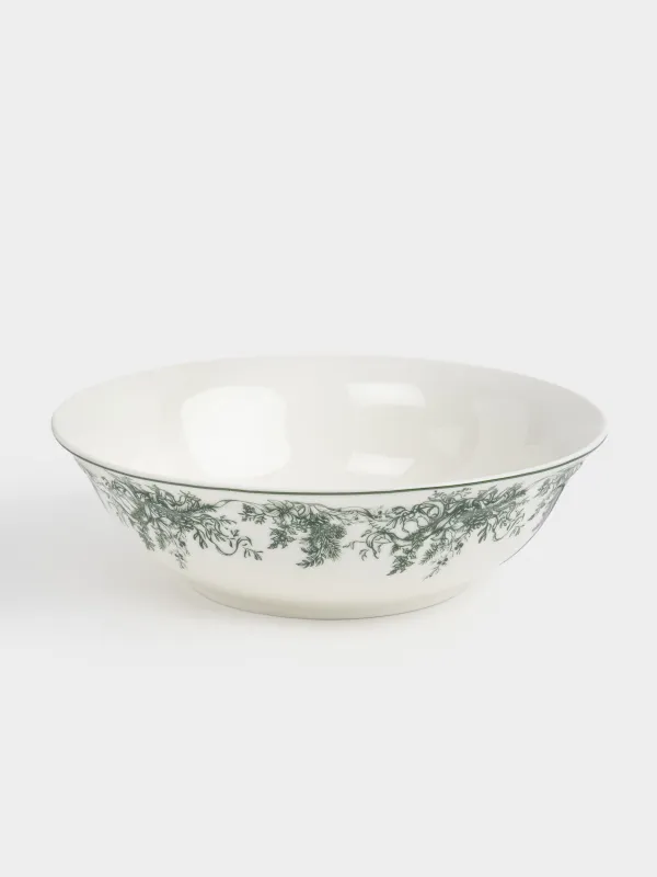 Салатник, 23х7 см, 1,2 л, фарфор N, бело-зеленый, Зимний букет, Winter lace, image-1