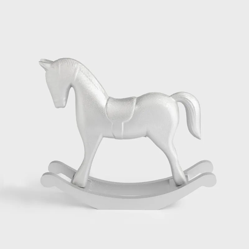 Статуэтка, 22 см, дерево, серебристая, Лошадка, Antique horse