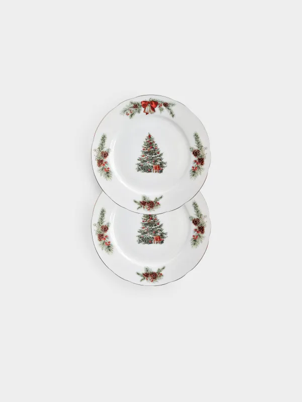Тарелка закусочная, 19 см, 2 шт, Елка с подарками, Christmas miracle classic, image-0