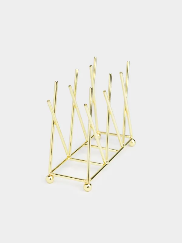 Салфетница, 14 см, металл, золотистая, Twist gold, image-3