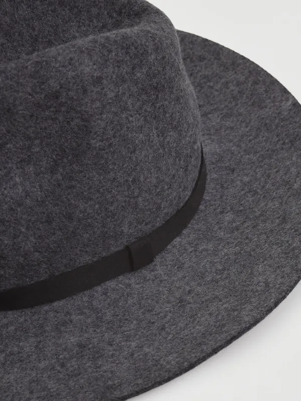 Шляпа, 57 см, единый размер, демисезонная, с широкими полями, шерсть, серая, Hats, image-2