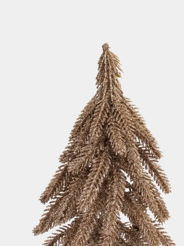 Ель искусственная, 20 см, на подставке, полиэтилен/металл, шампань, Champagne style, image-2