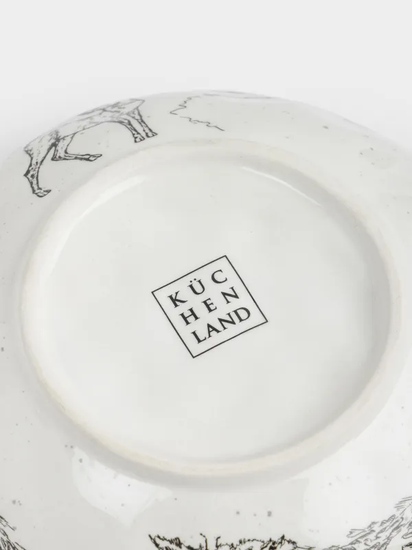 Салатник, 17х6 см, Олени в лесу Crumple print, image-3