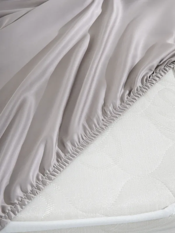 КПБ евро, с натяжной простыней, бамбук, платина, Pure bamboo, image-8