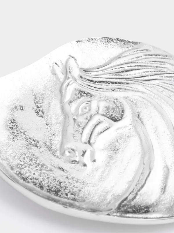 Блюдо декоративное, 18х21 см, Лошадь, Horse silver, image-2