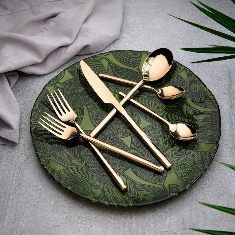 Столовые приборы, 6 перс, 24 пр, сталь, золотистые, Dublin, image-2