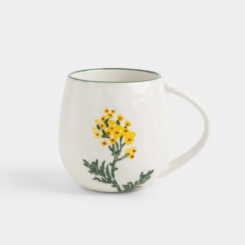 Кружка, 430 мл, Луговые цветы на кракелюре, Floral meadow