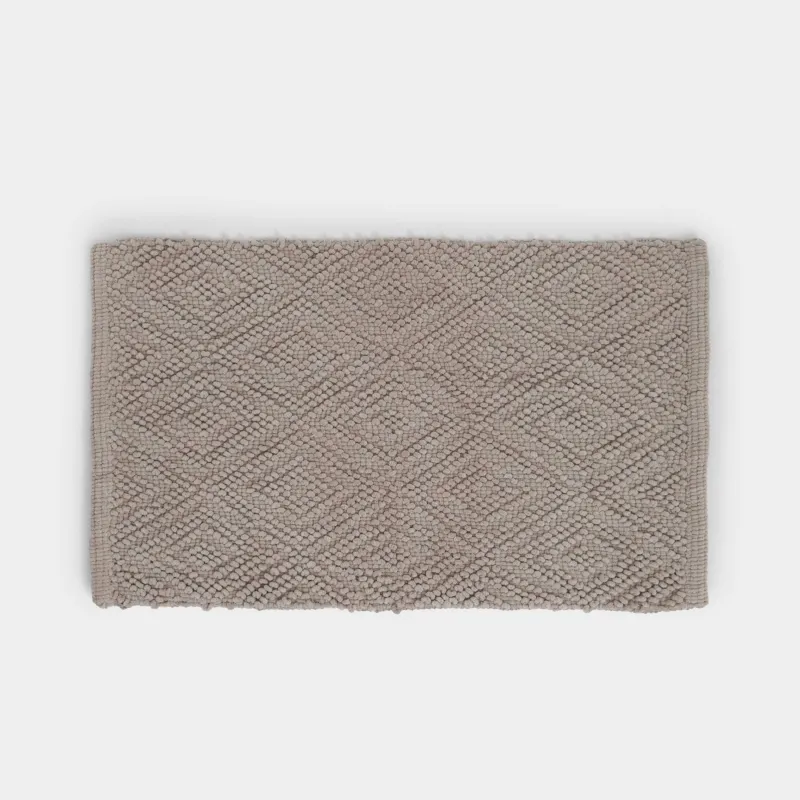 Коврик, 50x80 см, полиэстер/хлопок, мокко, Ромбы, Rhombic