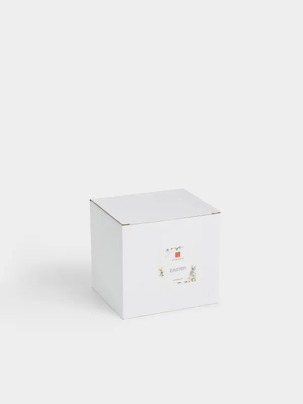 Блюдо пасхальное, 13х10 см, 3 отд, керамика D, серое, Кролик с цветами, Easter, image-4