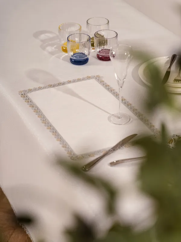 Салфетка под приборы, 30х45 см, полиэстер, прямоугольная, белая, Цветочное кружево, Flower lace, image-7