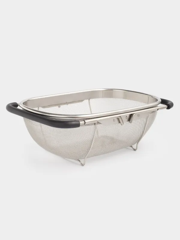 Дуршлаг, 27/40х18 см, на раковину, раздвижной, сталь/ПВХ, черный, Tammy, image-3