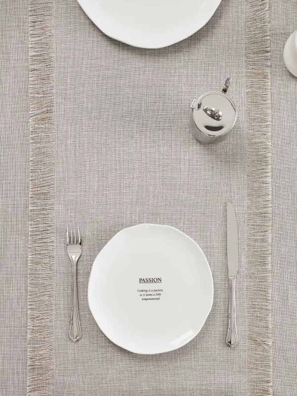 Дорожка настольная, 40х160 см, с бахромой, полиэстер, серый меланж, Beverin, image-5