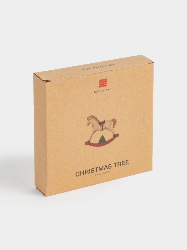 Блюдо, 15х15 см, керамика, квадратное, Лошадка, Christmas tree, image-6