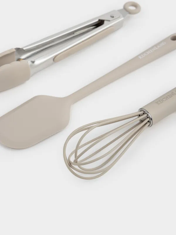 Набор для выпечки, 3 пр, лопатка/щипцы/венчик, силикон/сталь, бежевый, Benefit, image-2