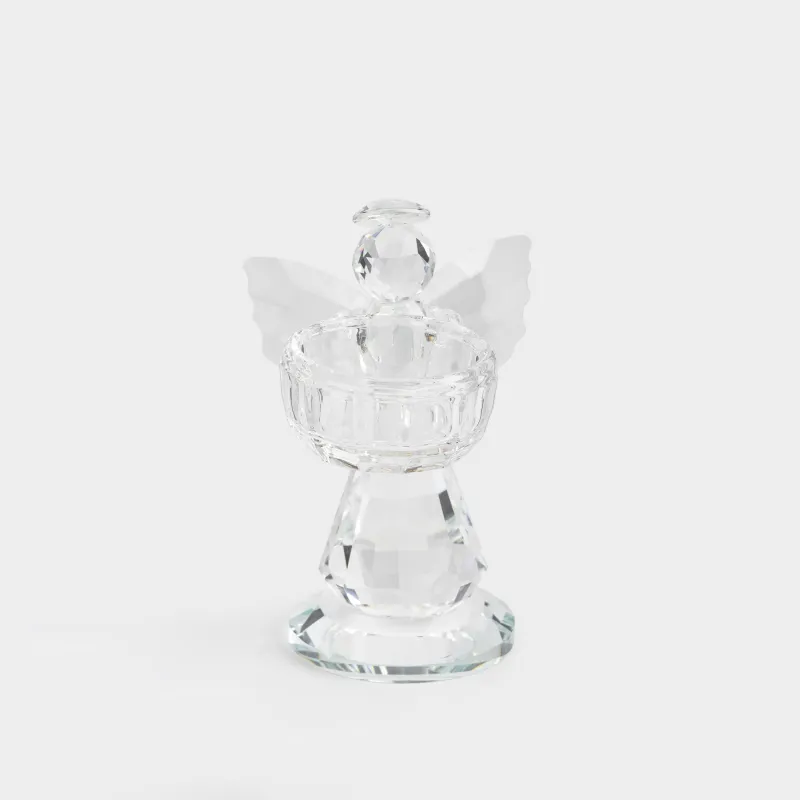 Подсвечник, 8х12 см, для чайной свечи, кристальное стекло, Ангел, Angel figurine