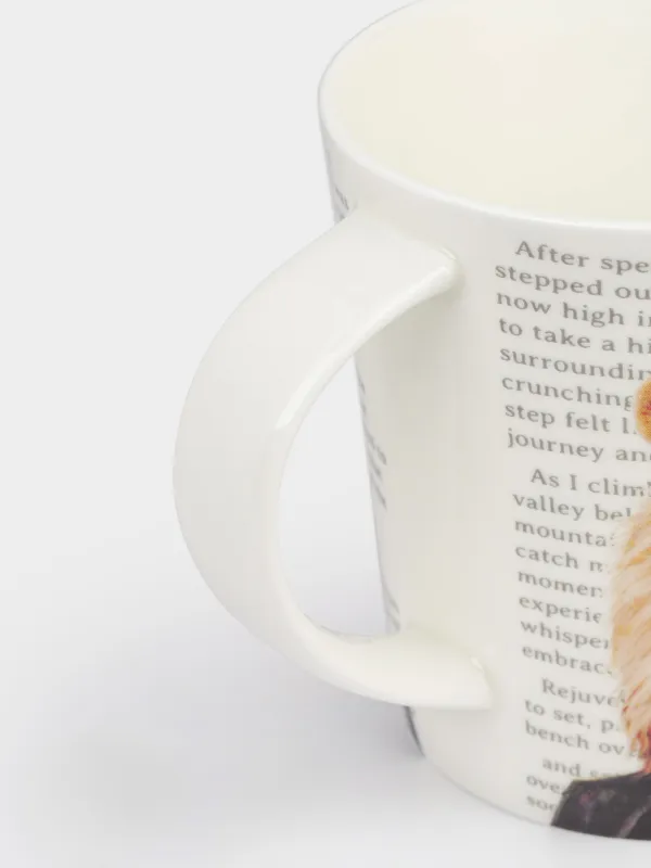 Кружка, 450 мл, фарфор F, белая, Лев в костюме, Brutal style, image-2