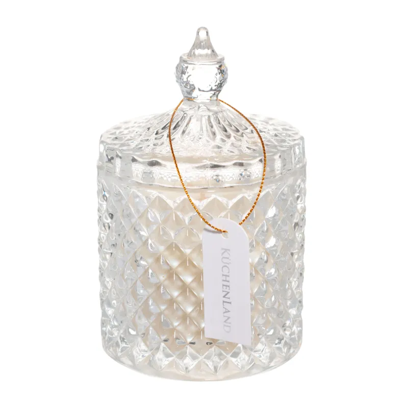 Свеча ароматическая, 13 см, в подсвечнике, с крышкой, стекло, Lime Basil, Odorous, image-0