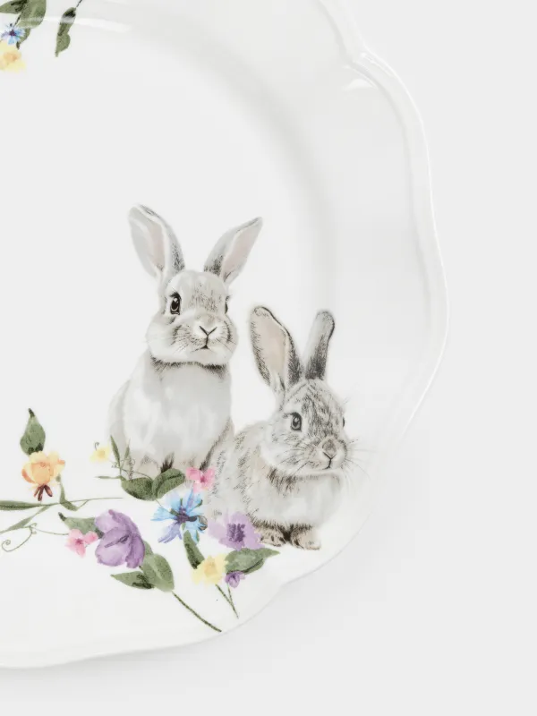 Тарелка обеденная, 27 см, фарфор N, белая, Кролики, Rabbit Easter, image-1