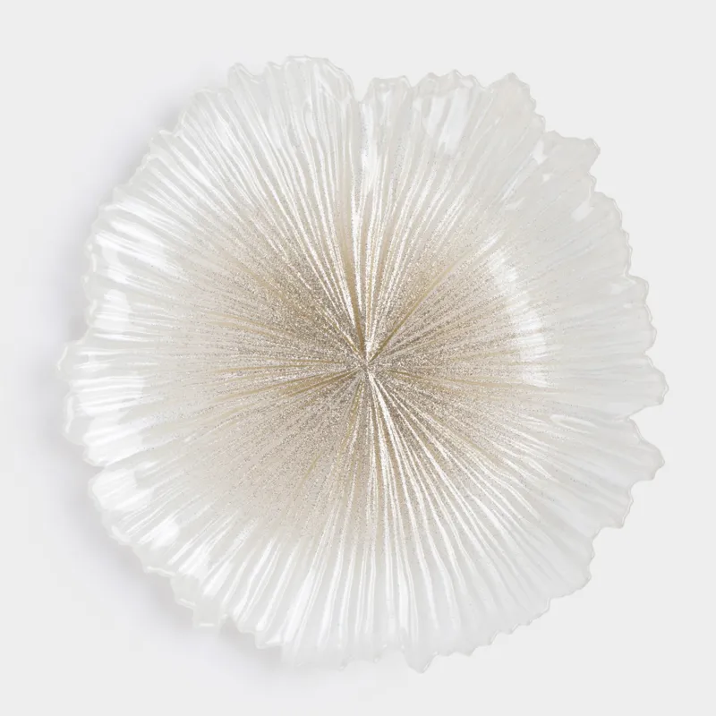 Тарелка обеденная, 28 см, стекло Р, молочная/шампань, Verge