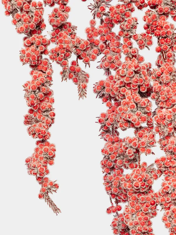 Ветка декоративная, 90 см, Красные ягоды, Red berry, image-1