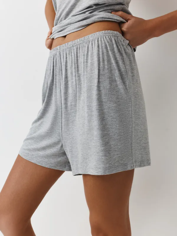 Шорты женские, домашние, р. S, вискоза/спандекс, серый меланж, Aidila, image-1