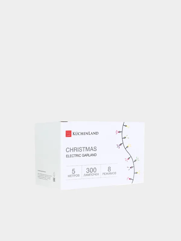 Гирлянда электрическая, 5 м, 300 ламп, 8 режимов, Капли, Christmas, image-2