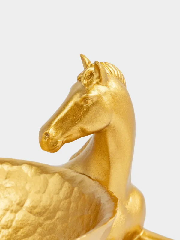 Конфетница, 16х11 см, полирезин, золотистая, Лошадь, Horse gold, image-2