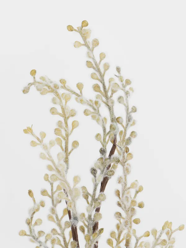 Ветка декоративная, 1 м, пластик/пенопласт, Белые цветы, Willow decor, image-3