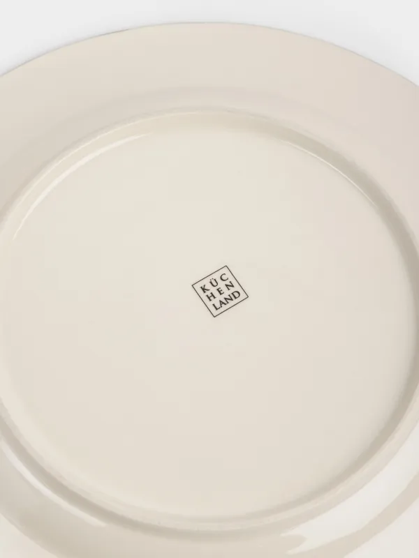 Тарелка обеденная, 28 см, фарфор P, молочная, Зеленые цветы, Green lace, image-6