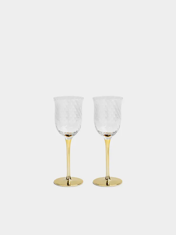 Рюмка, 90 мл, 2 шт, стекло, шампань ножка, Wesso color, image-0