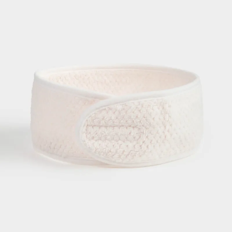 Повязка для волос, 56x9 см, флис, на липучке, молочная, Ratine