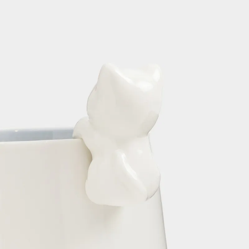 Кружка, детская, 360 мл, фарфор P, бело-серая, Котенок, Friend, image-4