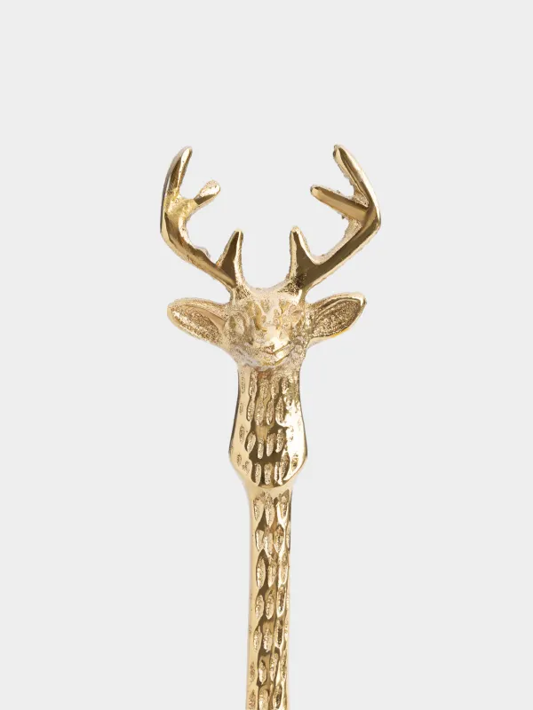 Ложка десертная, 18 см, металл, золотистая, Олень, Arctic deer, image-3