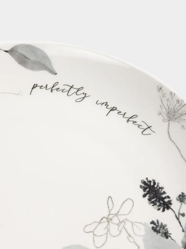 Тарелка обеденная, 27 см, фарфор N, Серые цветы, Watercolor, image-3