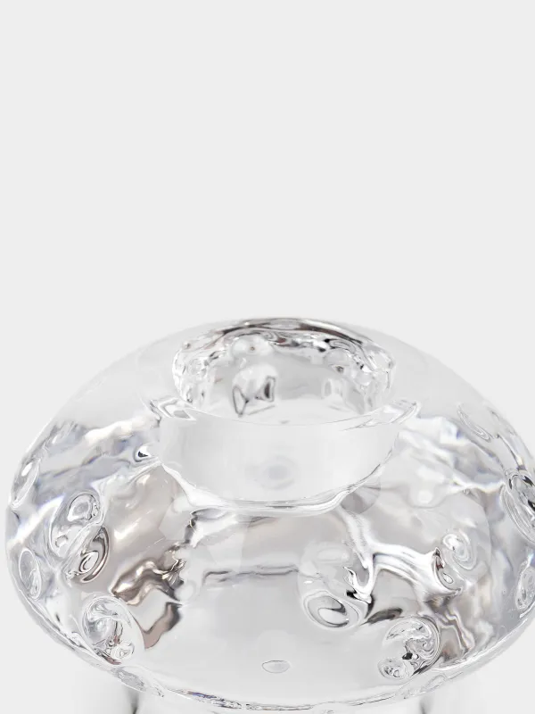 Подсвечник, 6 см, для тонкой свечи, стекло, Гриб, Clear, image-1