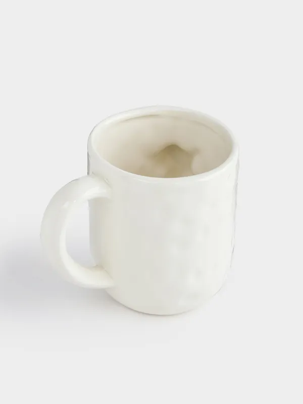 Кружка, 420 мл, керамика, молочная, Енот, Slight frost, image-2