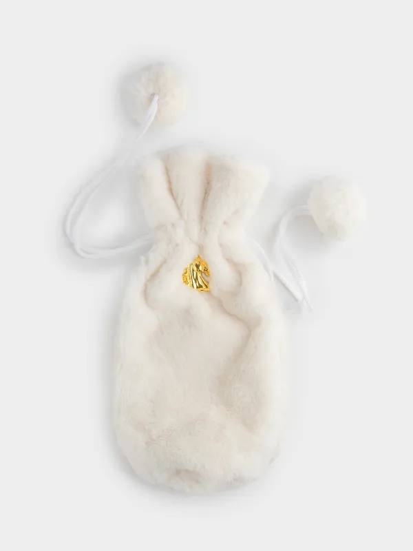 Чехол для бутылки, 32 см, декоративный, искусственный мех/металл, бежевый, Конь, Christmas bar, image-0