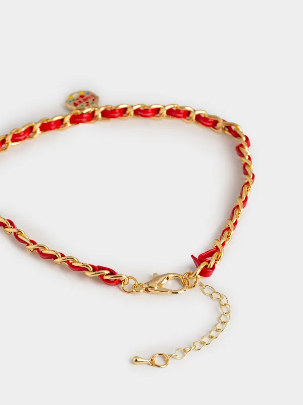 Ошейник для животных, 30 см, декоративный, полиуретан/металл, красный, Lucky, Chain pet, image-2